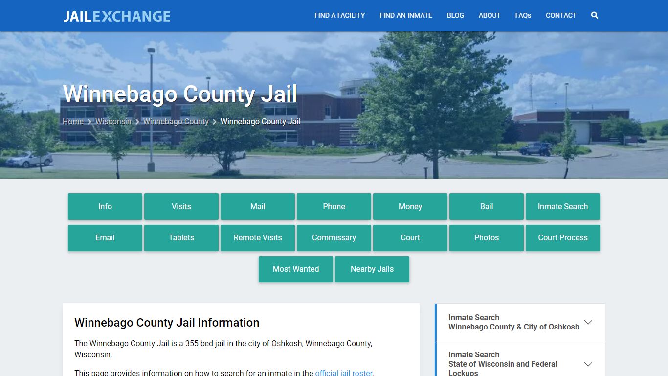 Winnebago County Jail, WI Inmate Search, Information